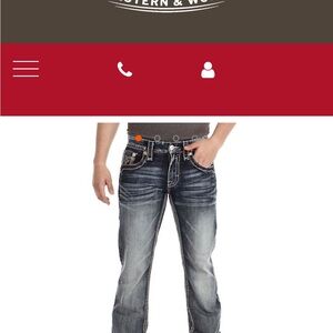 Rock Revival Blue Straight Jeans with Dynamic Fading